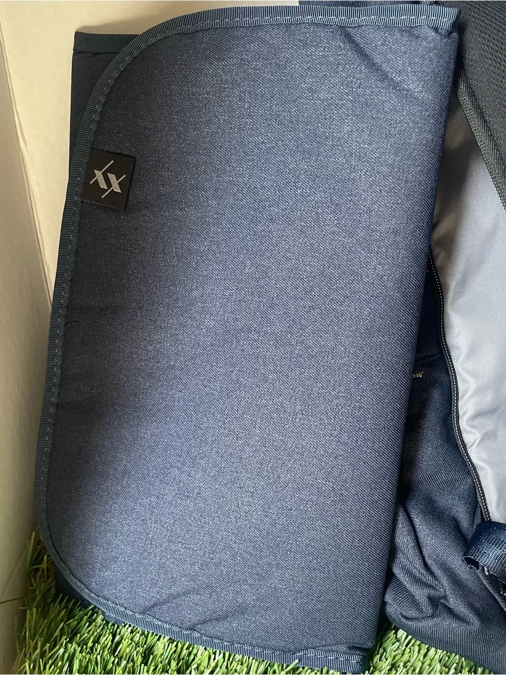 JuJuBe XY Hatch Navy Blue Diaper Bag Backpack with Changing Pad